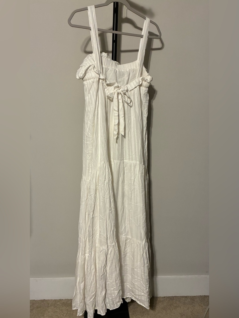 NWT SABO Keisha Dress White Sleeveless Flowy Maxi Rayon Cotton US Size 10 New! - Picture 6 of 8